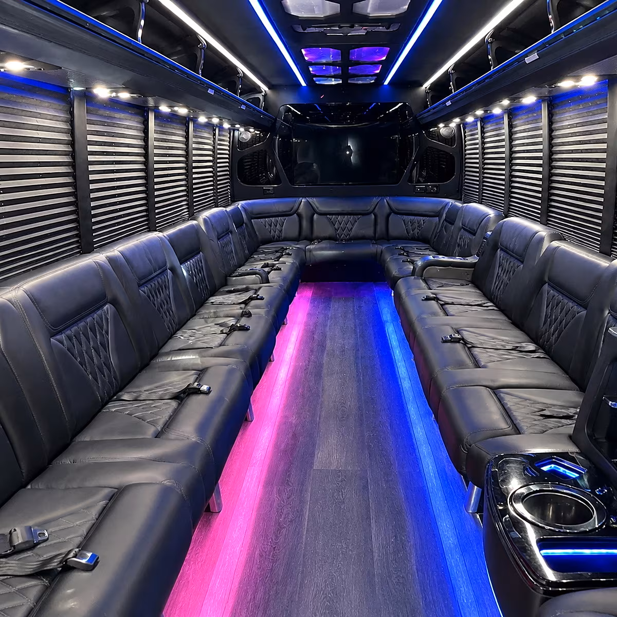 Minneapolis Concert & Music Festival Transportation party bus interior