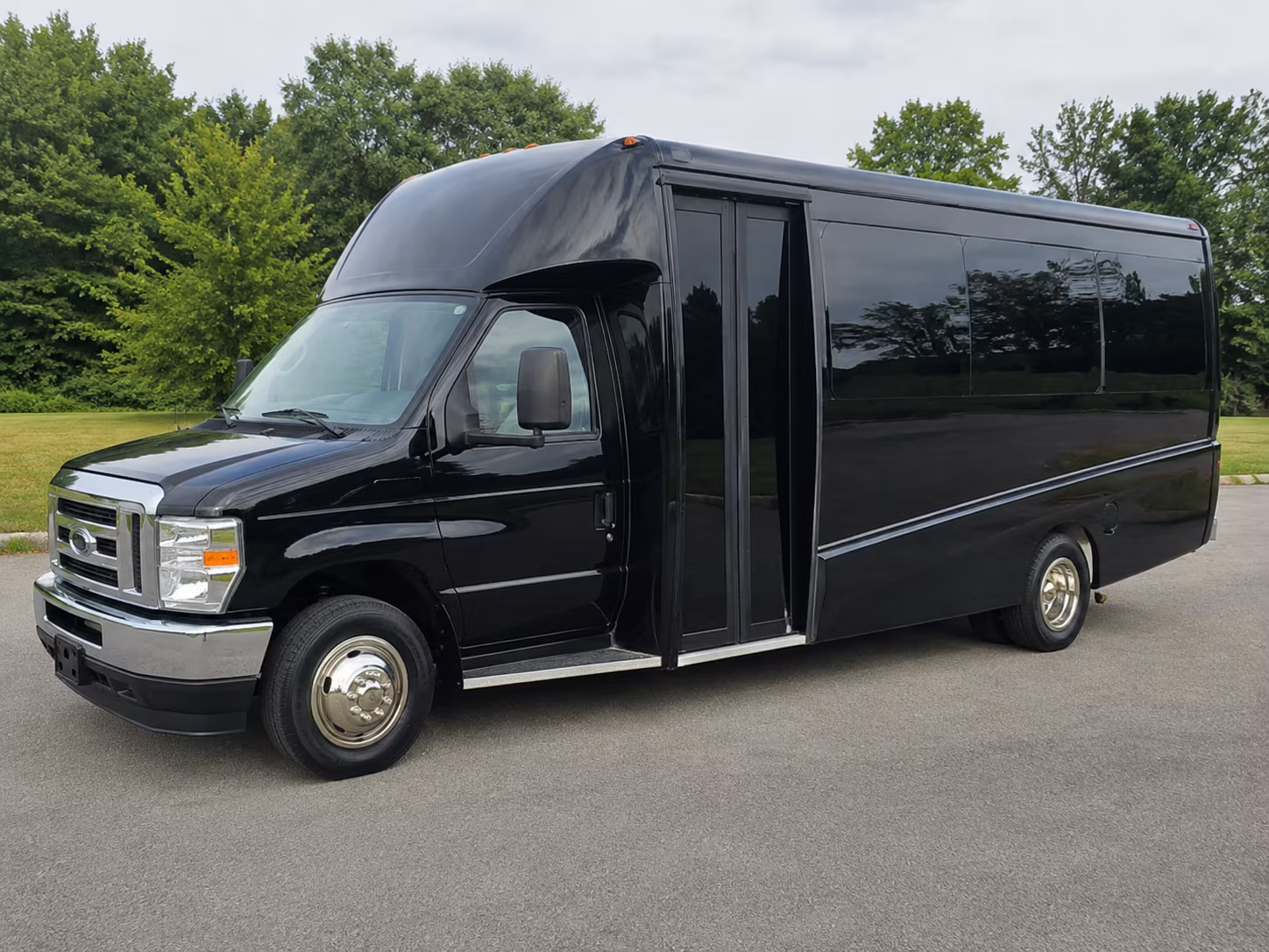 Minneapolis School Event Transportation party bus exterior